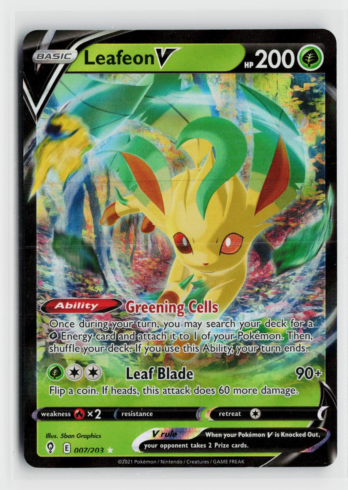 Leafeon V 007/203 Evolving Skies NM Holo V Rare Pokemon