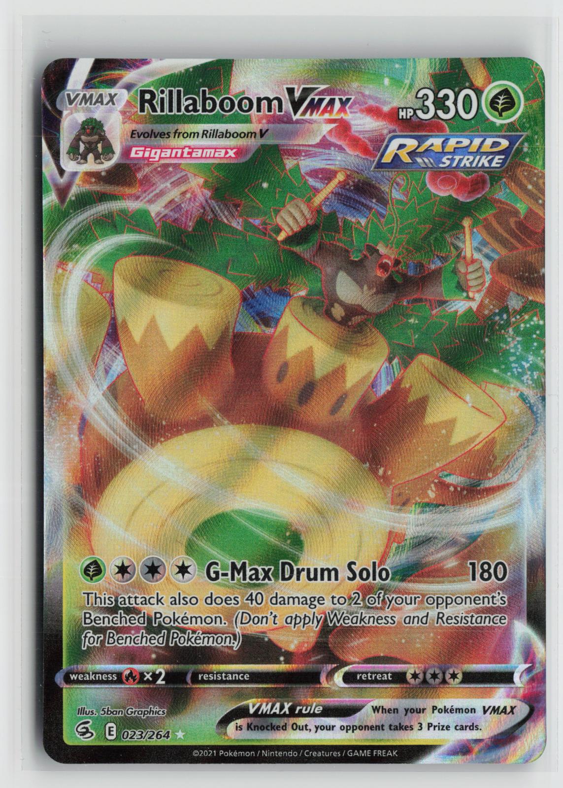 Rillaboom VMAX 023/264 Fusion Strike NM Holo VMAX Rare Pokemon