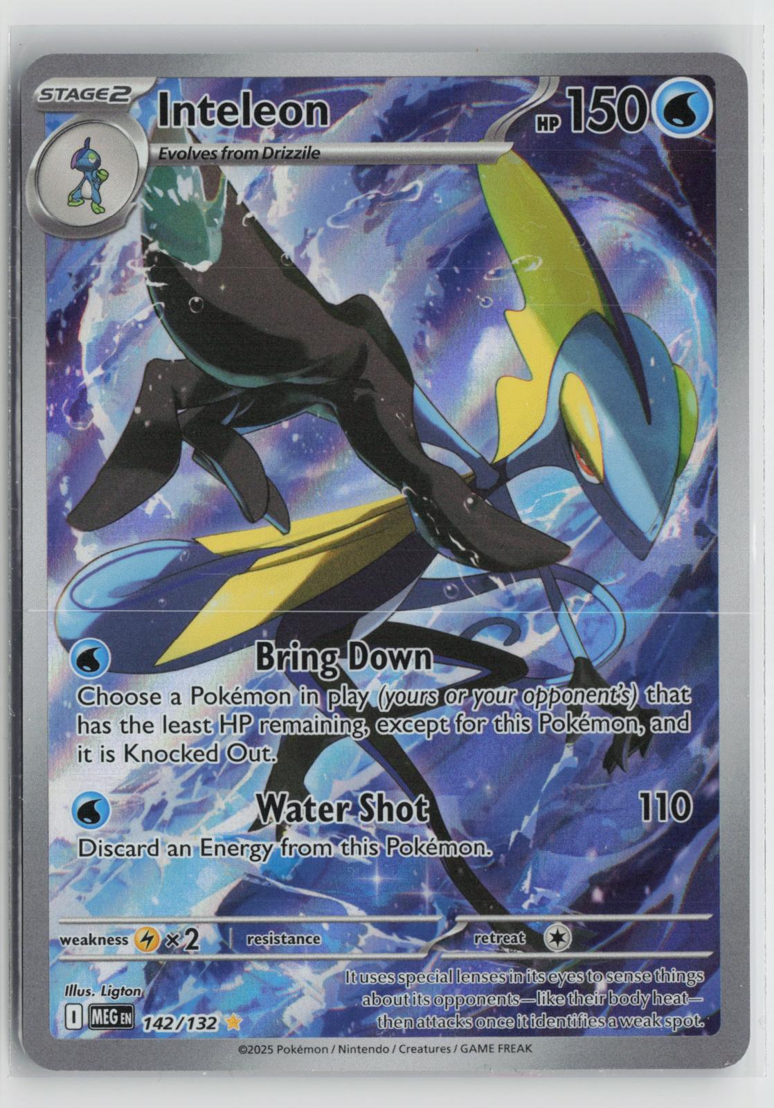 Inteleon 142/132 Mega Evolution NM Illustration Rare Holo Pokemon