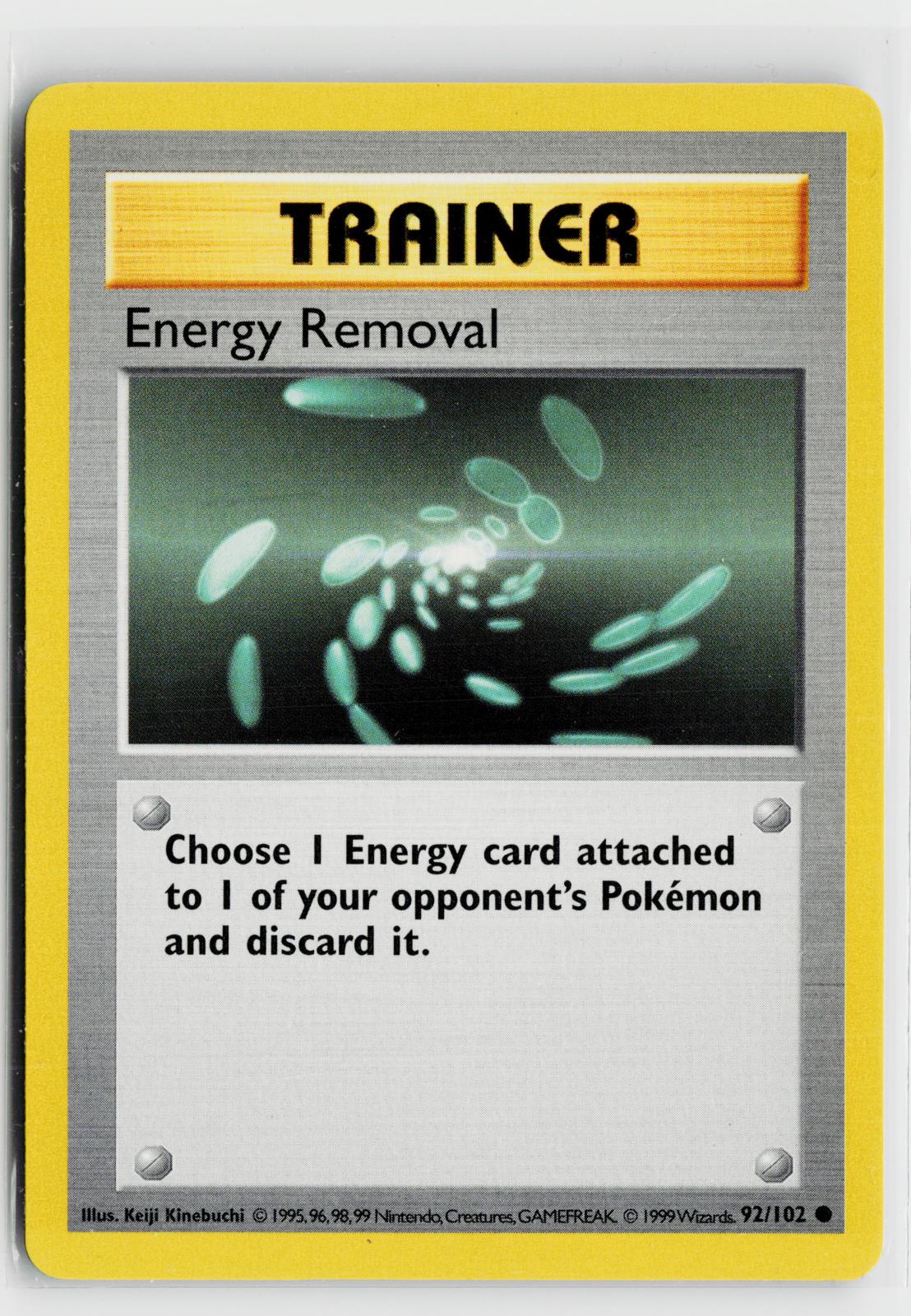 Energy Removal 92/102 Base Set Shadowless NM C Unlimited Pokemon