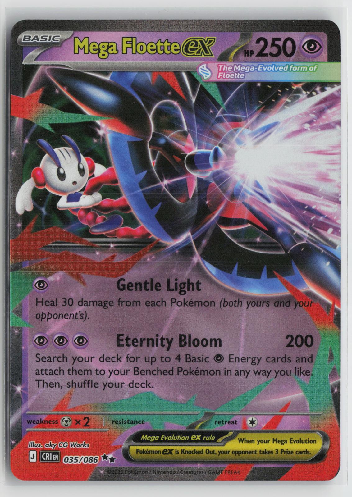 Mega Floette ex 035/086 Double Rare Chaos Rising Pokemon Holo NM