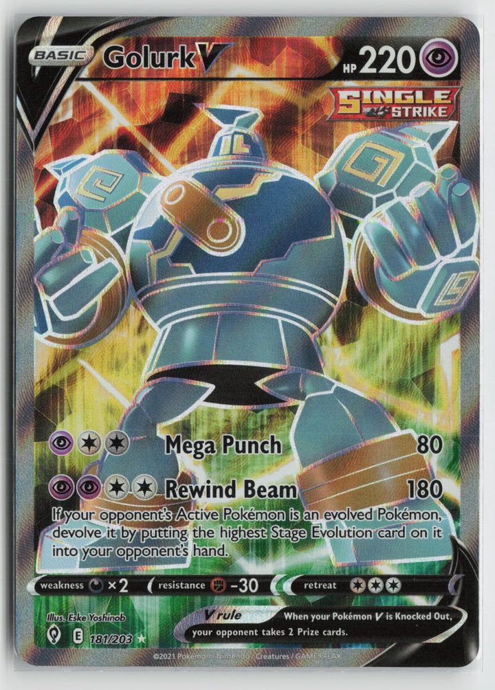 Golurk V 181/203 Ultra Rare Evolving Skies Pokemon NM0