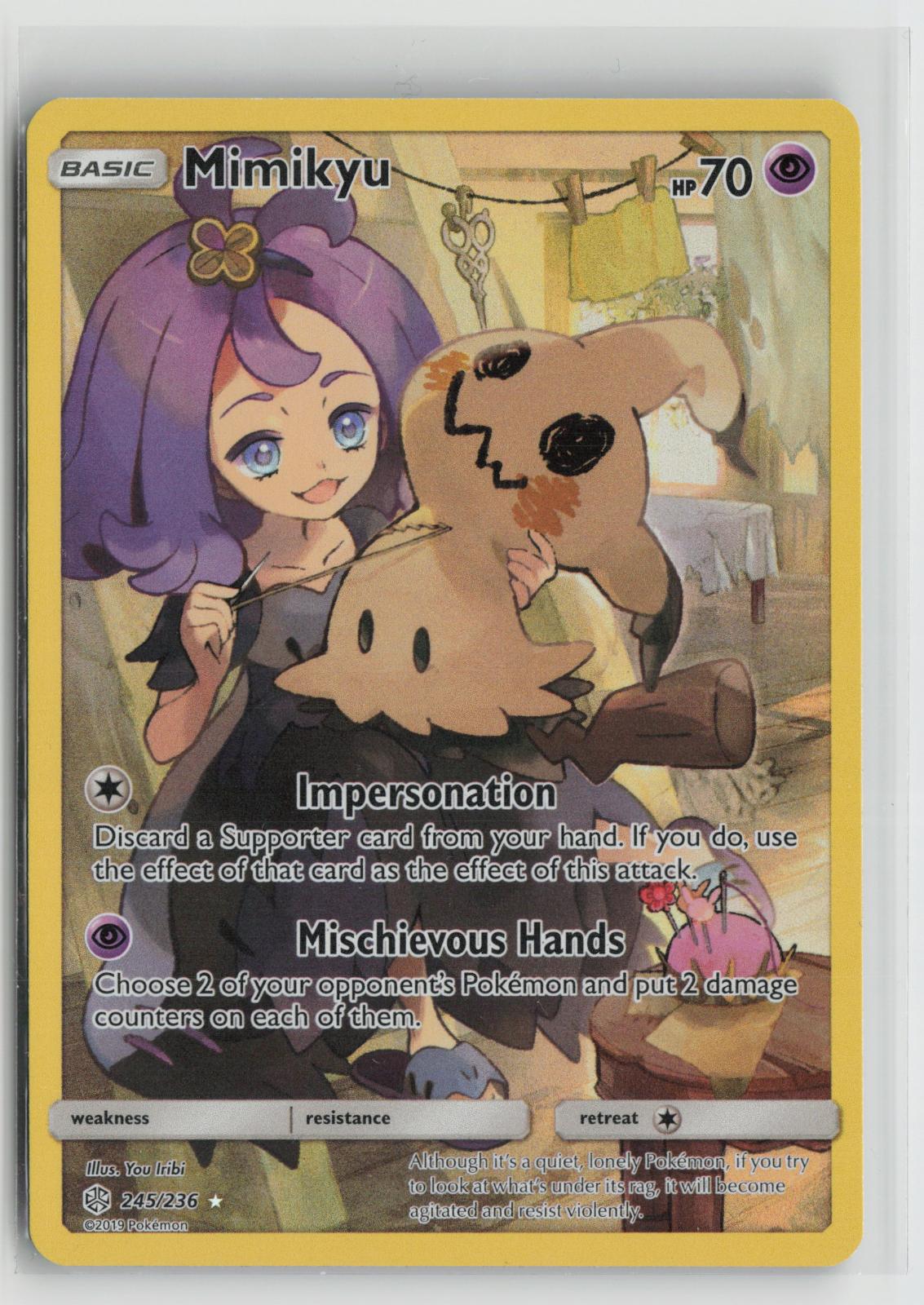 Mimikyu 245/236 Secret Rare Cosmic Eclipse Pokemon NM