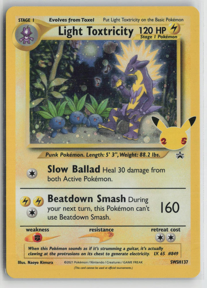 Light Toxtricity SWSH137 Holo Promo Sword & Shield Promo Pokemon NM0