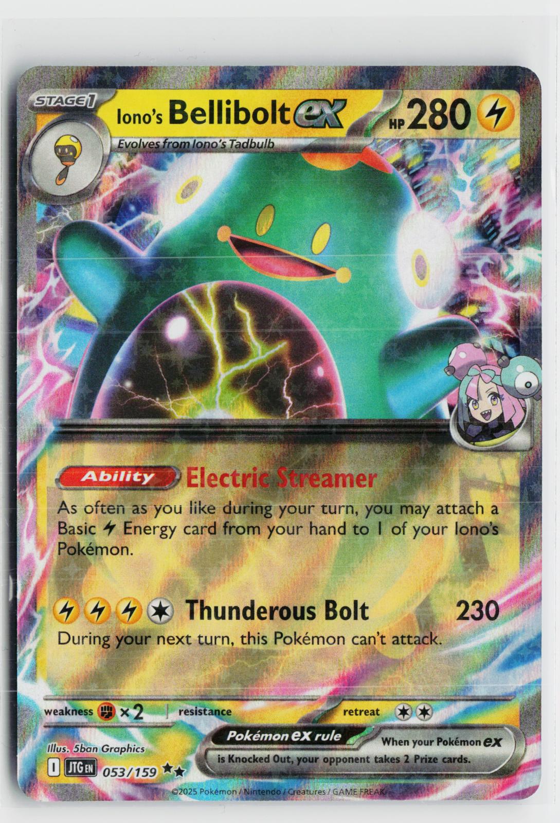 Iono's Bellibolt ex 053/159 Journey Together NM RR Holo Pokemon