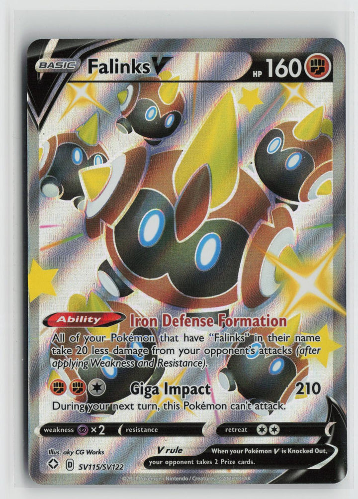 Falinks V SV115/SV122 Shining Fates Shiny Vault NM Holo V Rare Pokemon0