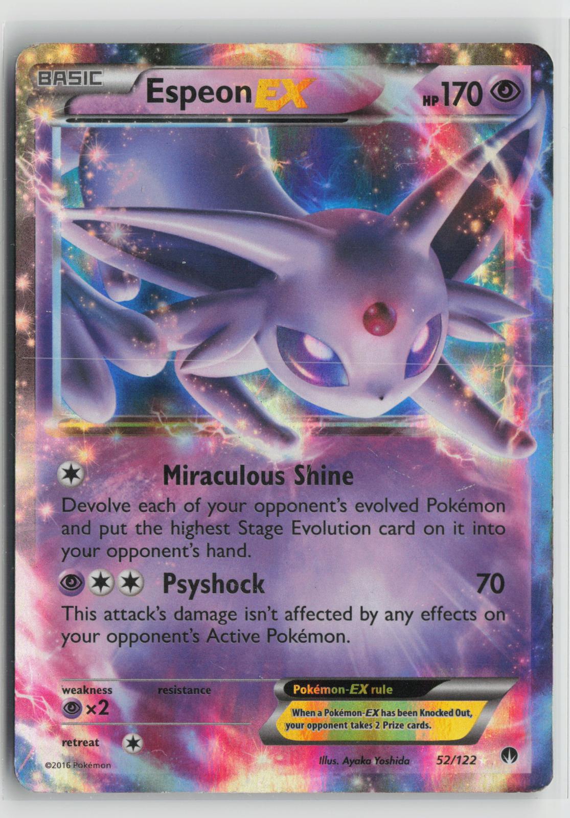 Espeon EX 52/122 BREAKpoint LP Holo EX Rare Pokemon