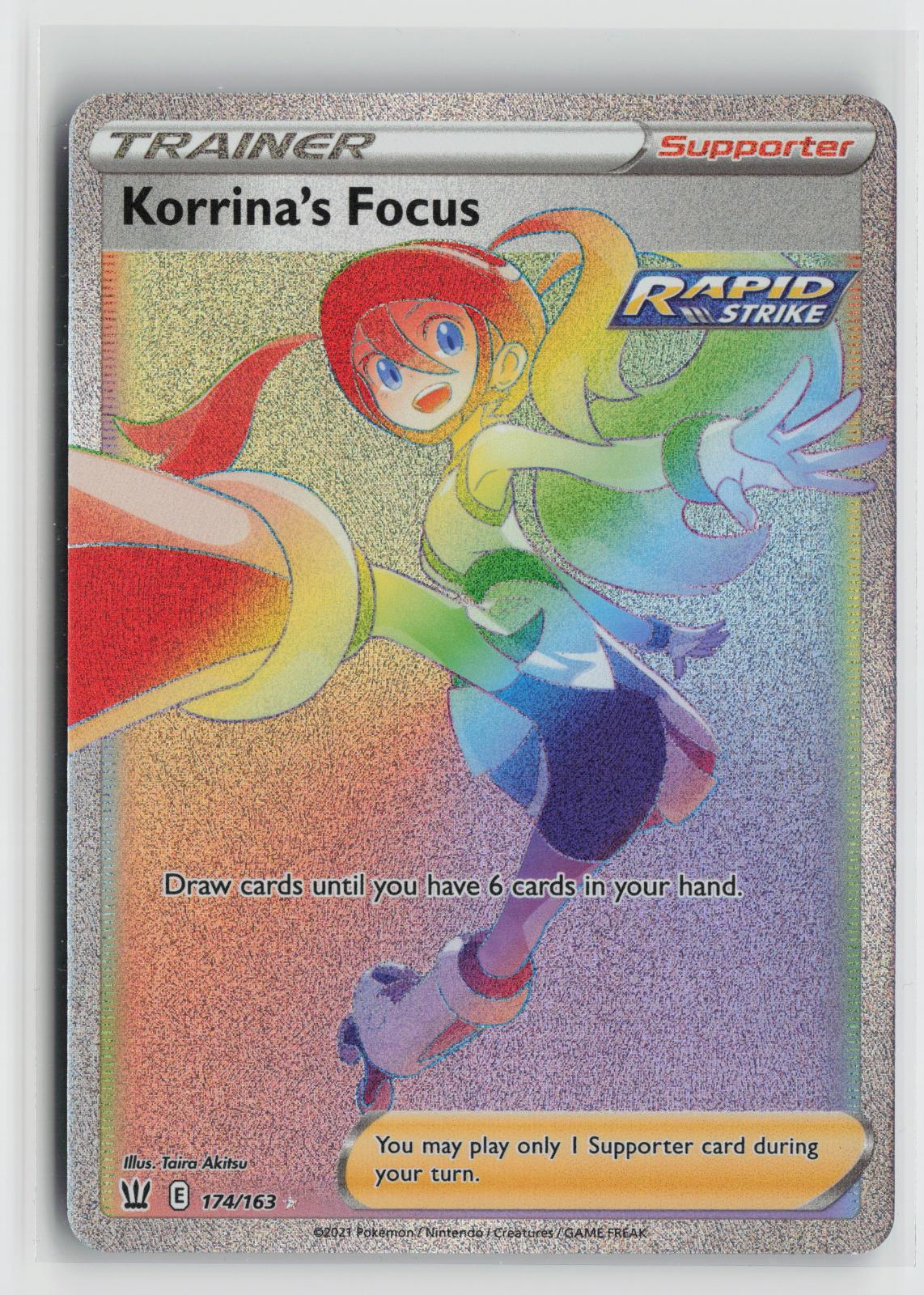 Korrina's Focus 174/163 Battle Styles NM Rainbow Rare Holo Pokemon