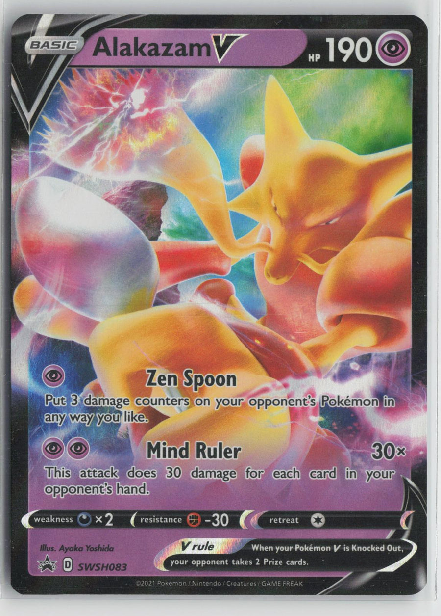 Alakazam V SWSH083 Holo Promo Sword & Shield Promo Pokemon NM0