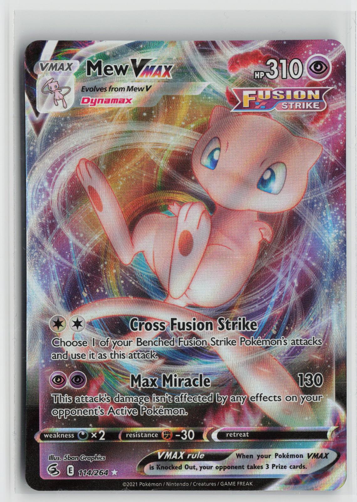 Mew VMAX 114/264 Fusion Strike NM Holo VMAX Rare Pokemon