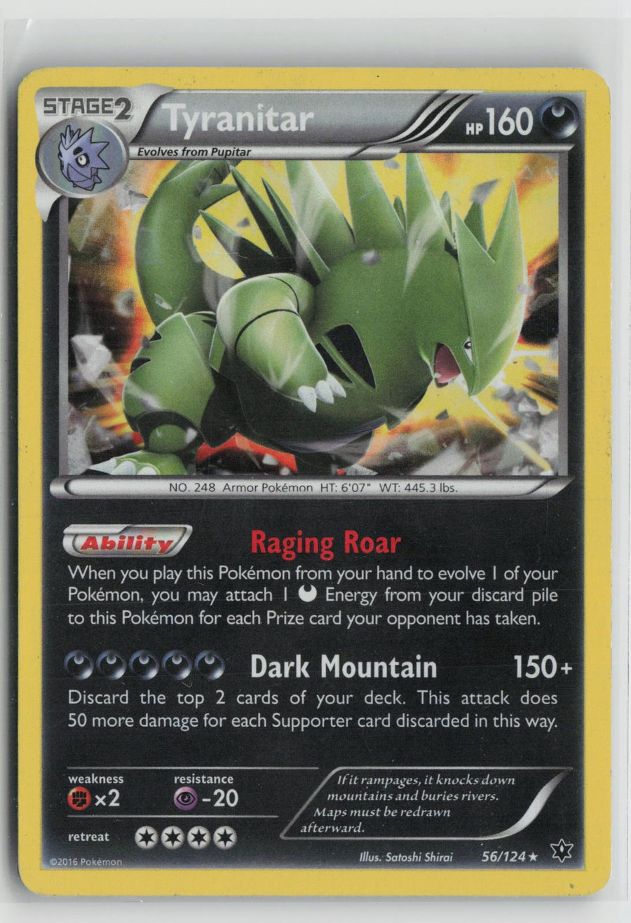 Tyranitar 56/124 Holo Rare Fates Collide Pokemon LP0