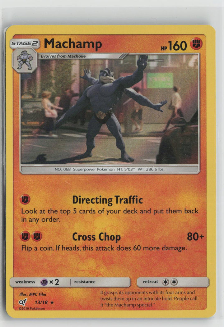 Machamp 13/18 Rare Detective Pikachu Pokemon Holo NM0
