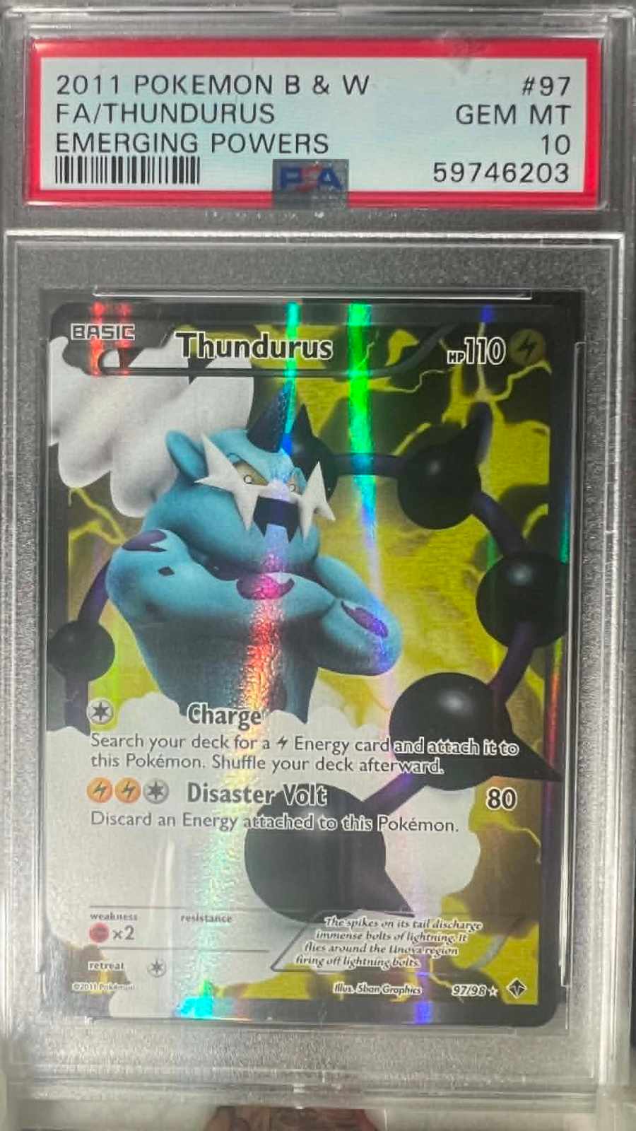 Thundurus 97/98 Emerging Powers Pokemon PSA 10
