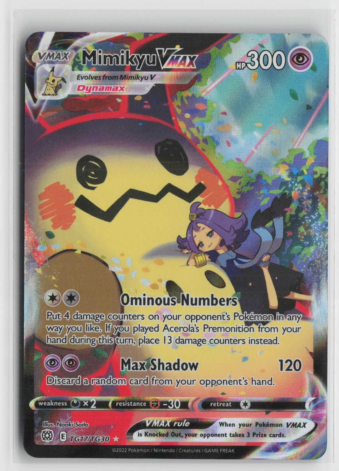 Mimikyu VMAX TG17/TG30 Holo VMAX Rare Brilliant Stars Trainer Gallery Pokemon NM
