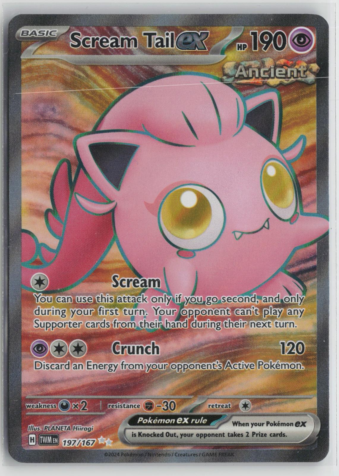 Scream Tail ex 197/167 Ultra Rare Twilight Masquerade Pokemon Holo NM