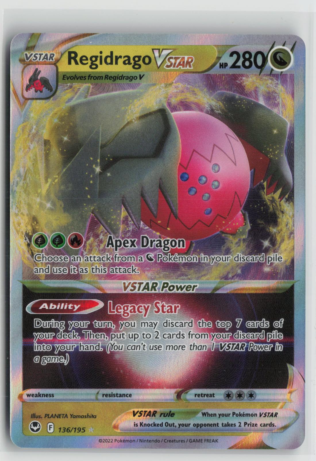Regidrago VSTAR 136/195 Holo VSTAR Rare Silver Tempest Pokemon NM