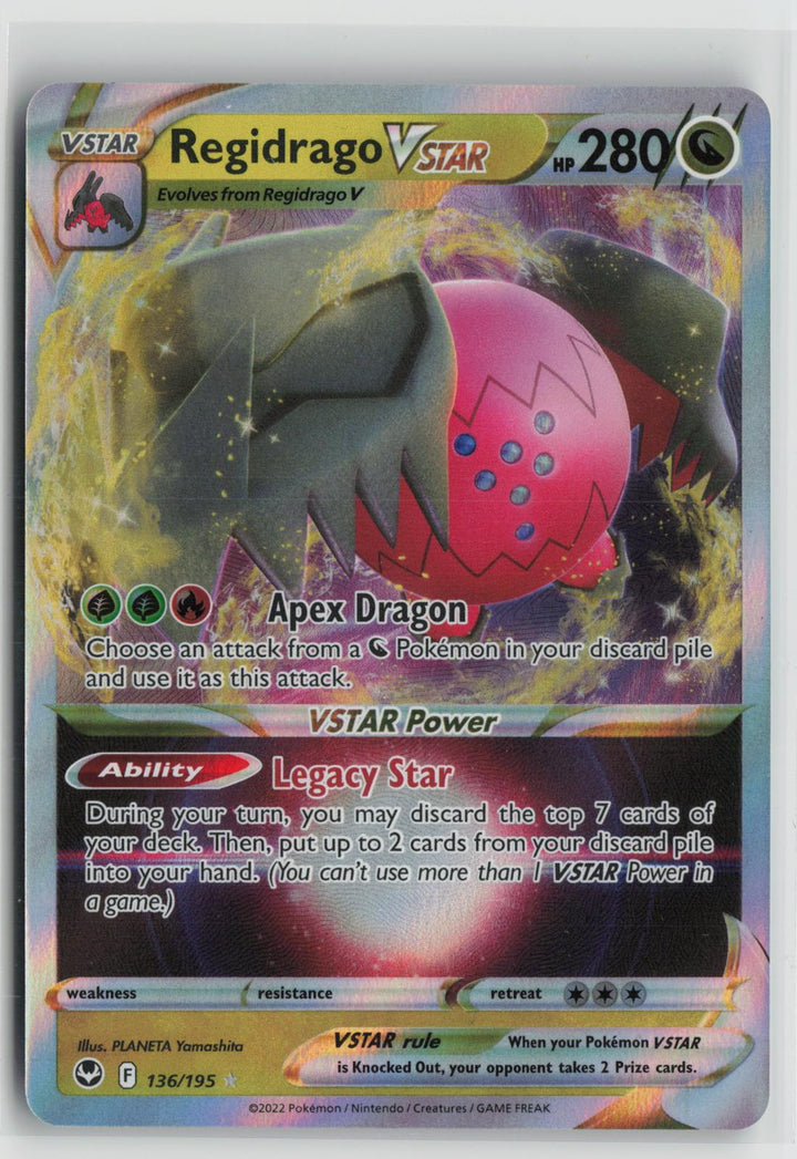 Regidrago VSTAR 136/195 Holo VSTAR Rare Silver Tempest Pokemon NM0