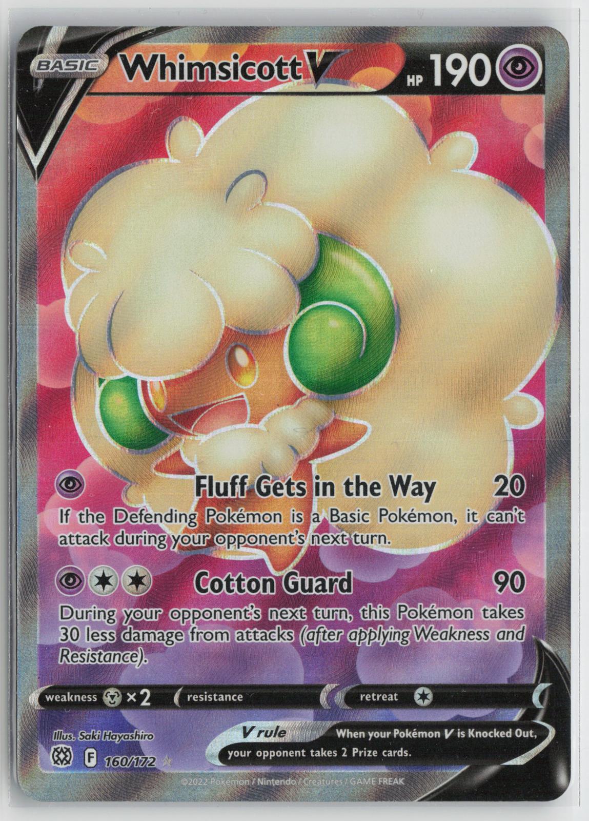 Whimsicott V 160/172 Ultra Rare Brilliant Stars Pokemon Holo NM