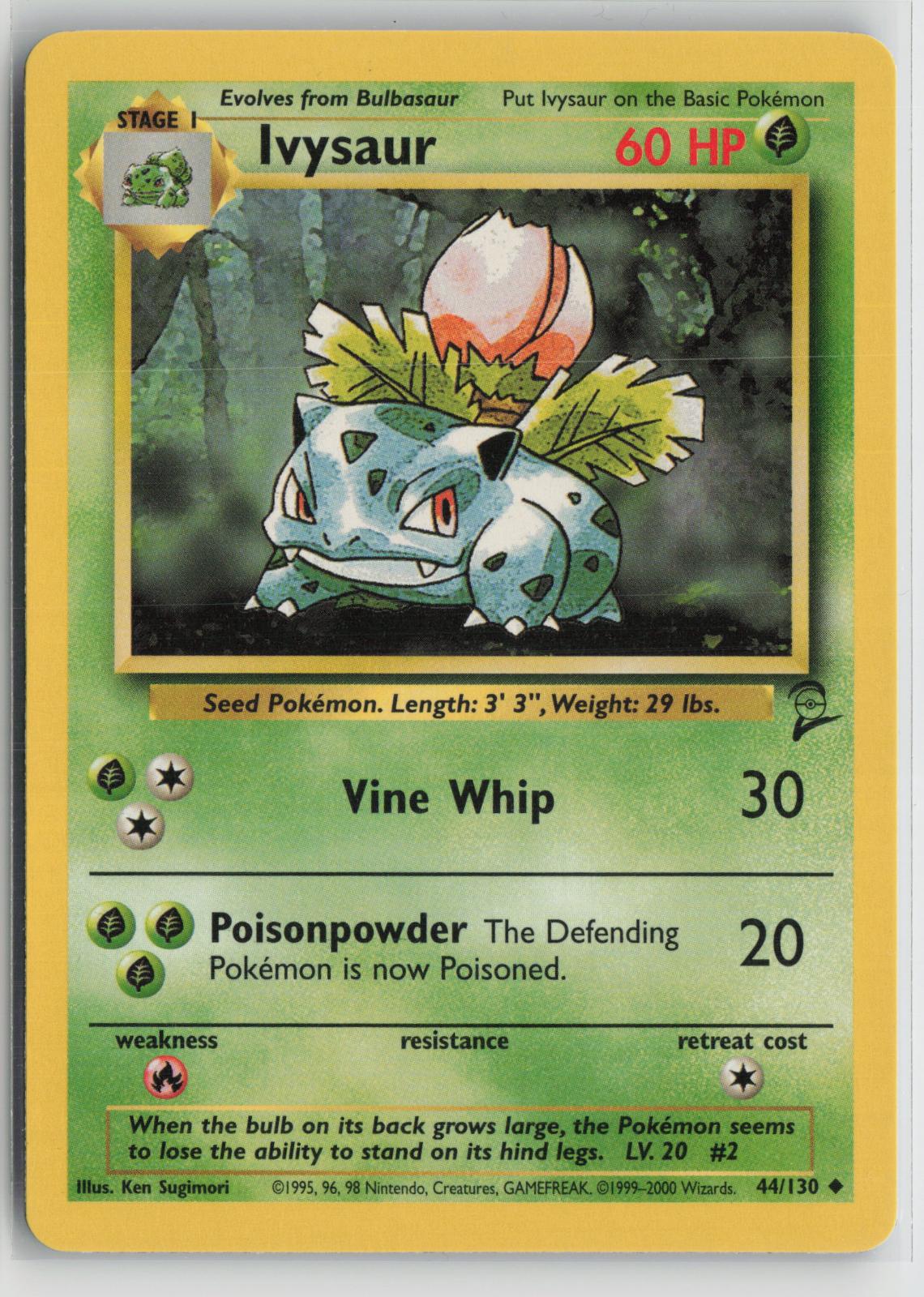 Ivysaur 44/130 Uncommon Base Set 2 Pokemon NM