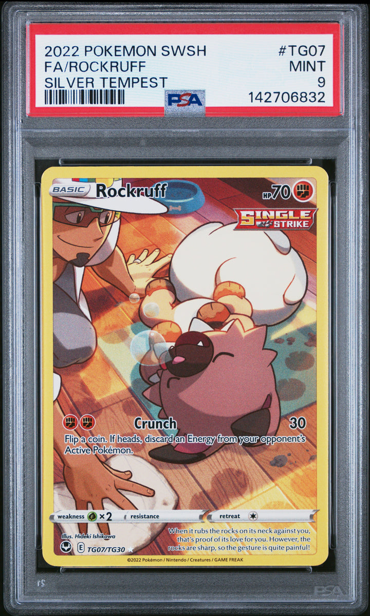 Rockruff TG07/TG30 Silver Tempest Pokemon PSA 90