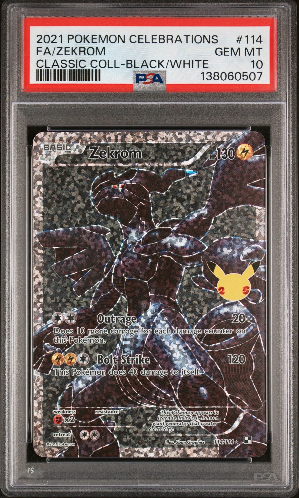 Zekrom 114 Celebrations Classic Collection Pokemon PSA 10