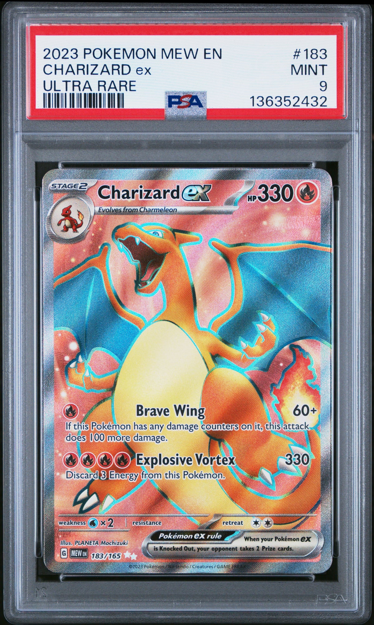 Charizard EX 183/165 Ultra Rare 151 Pokemon PSA 9