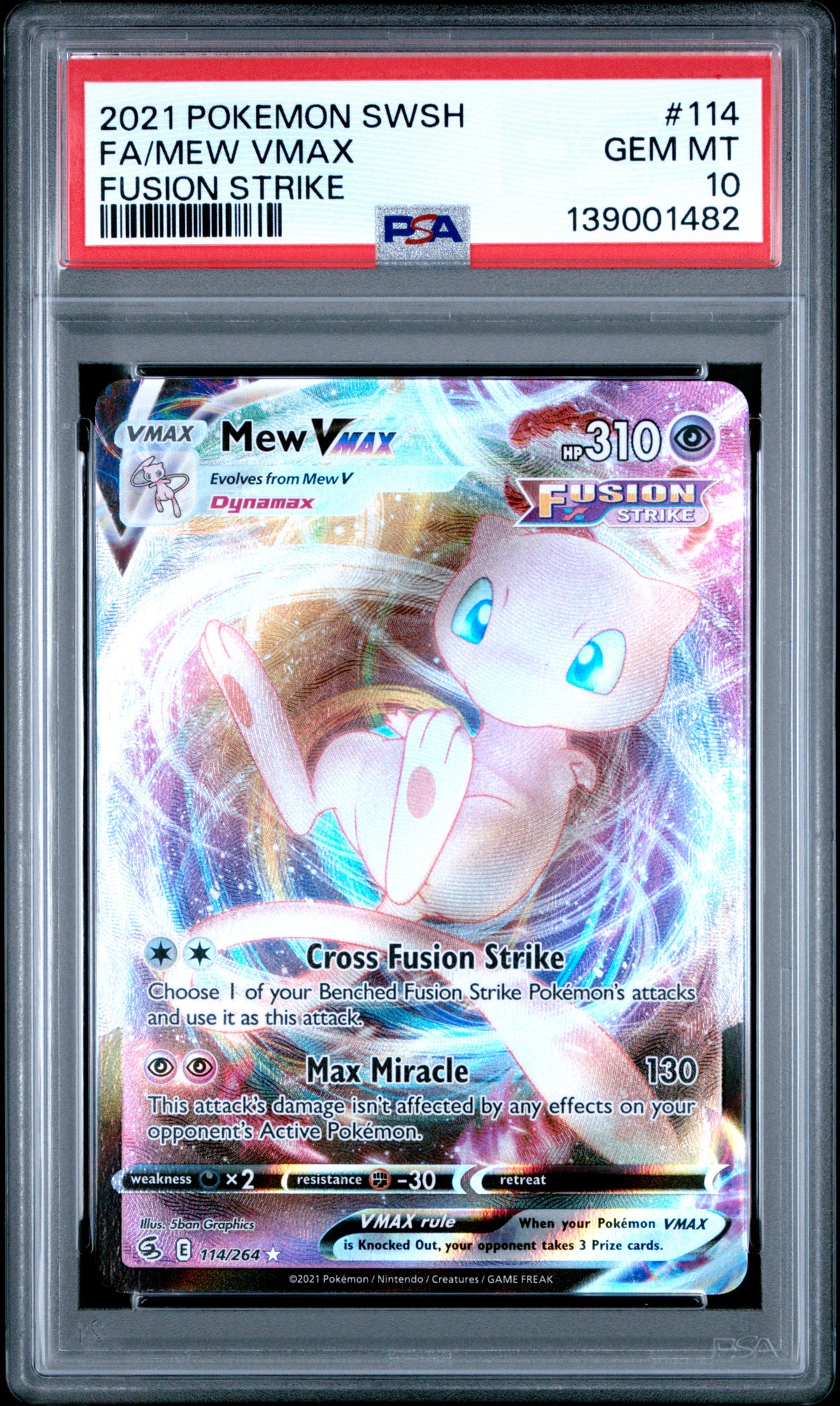 Mew Vmax 114/264 Fusion Strike Pokemon PSA 10