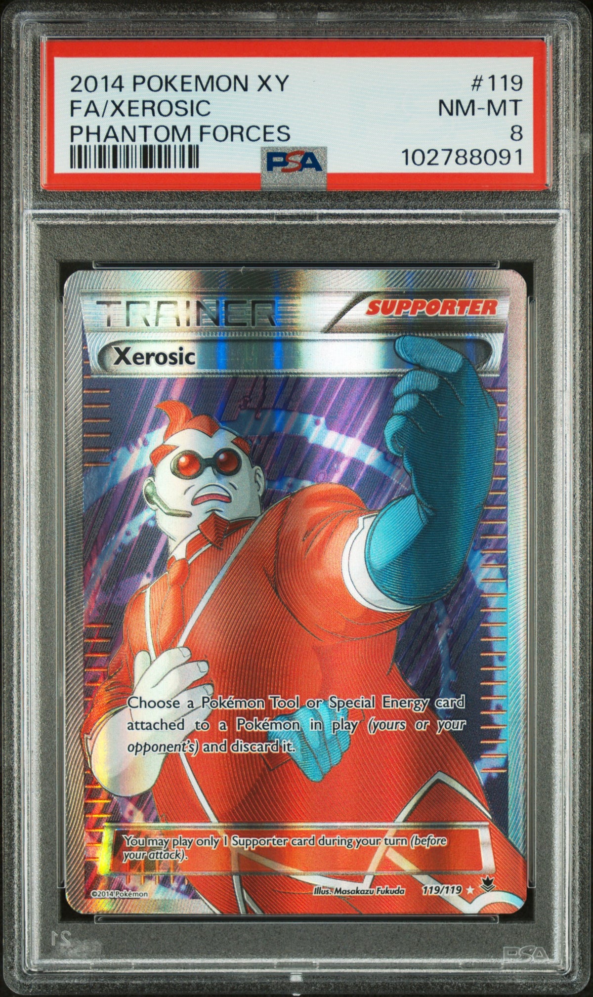 Xerosic 119/119 Phantom Forces Pokemon PSA 8