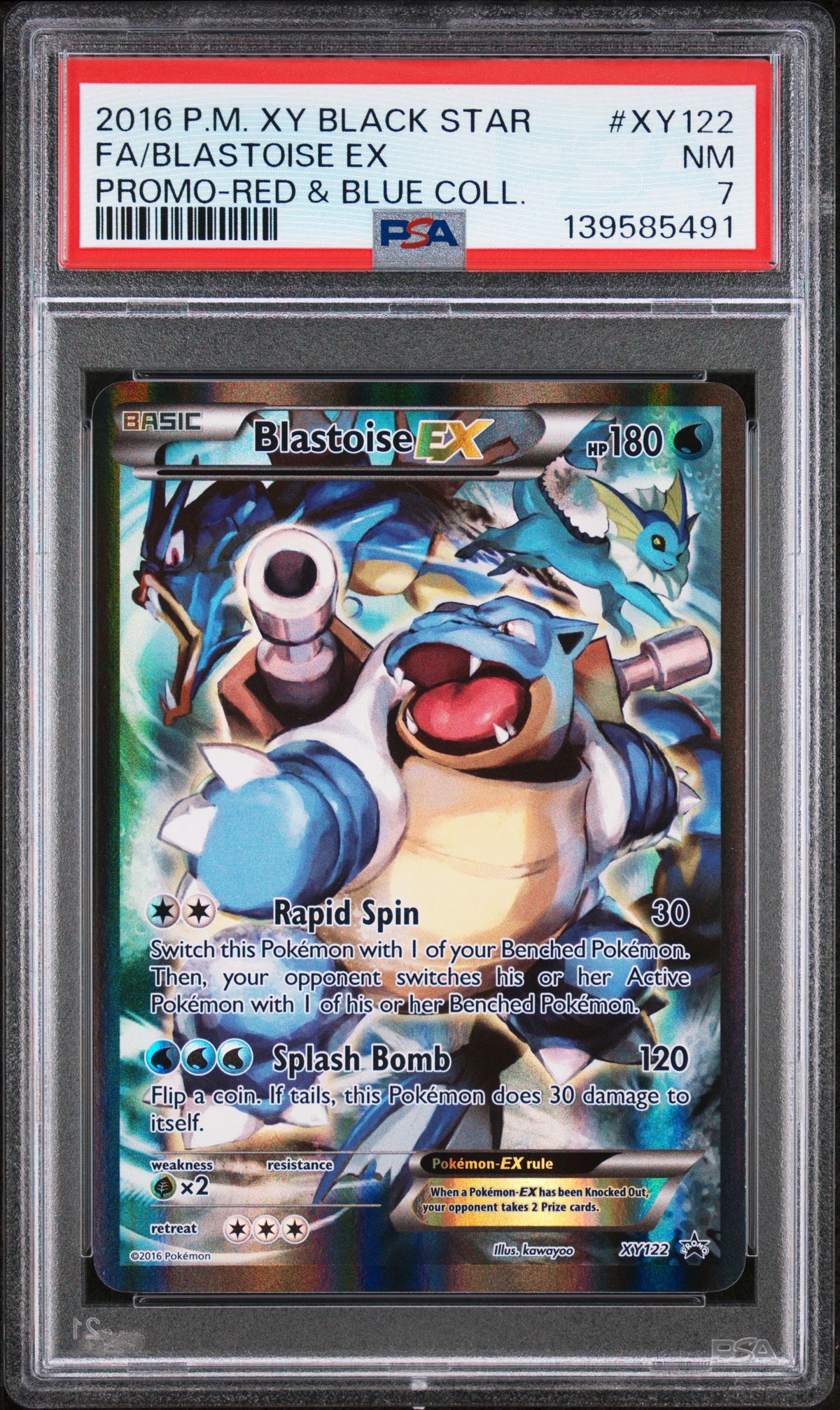 Blastoise EX XY122 Red & Blue Collection Black Star Promo Pokemon PSA 7