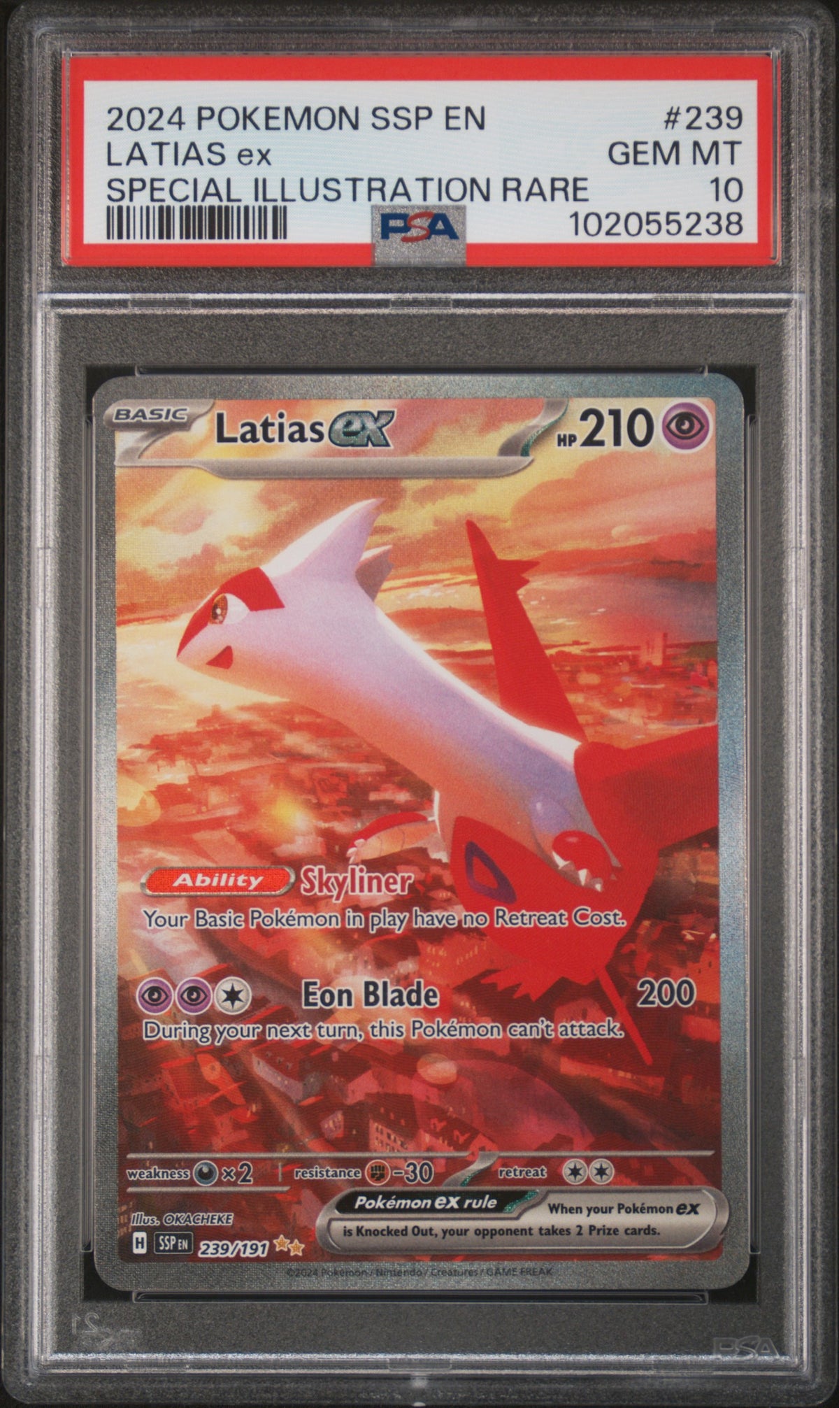 Latias EX 239/191 Special Illustration Rare Ssp En Surging Sparks Pokemon PSA 10