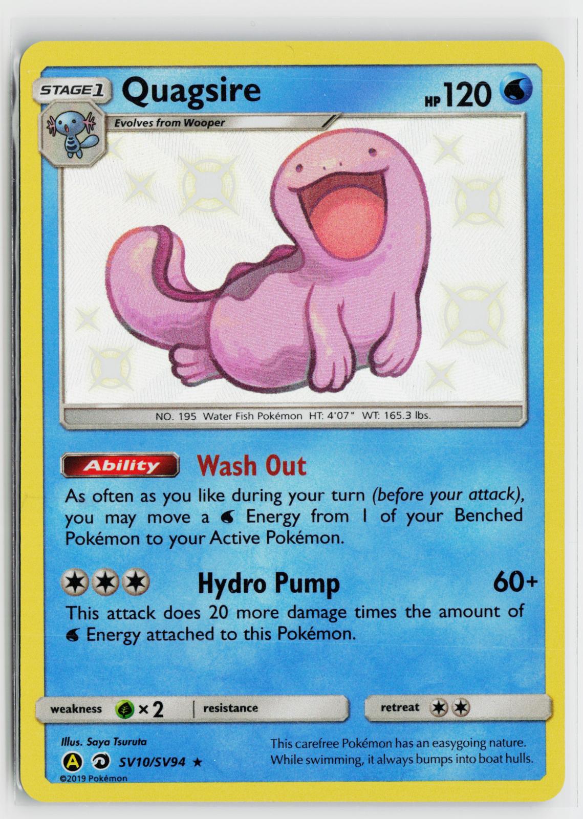 Quagsire SV10/SV94 Hidden Fates Shiny Vault NM Shiny Rare Holo Pokemon