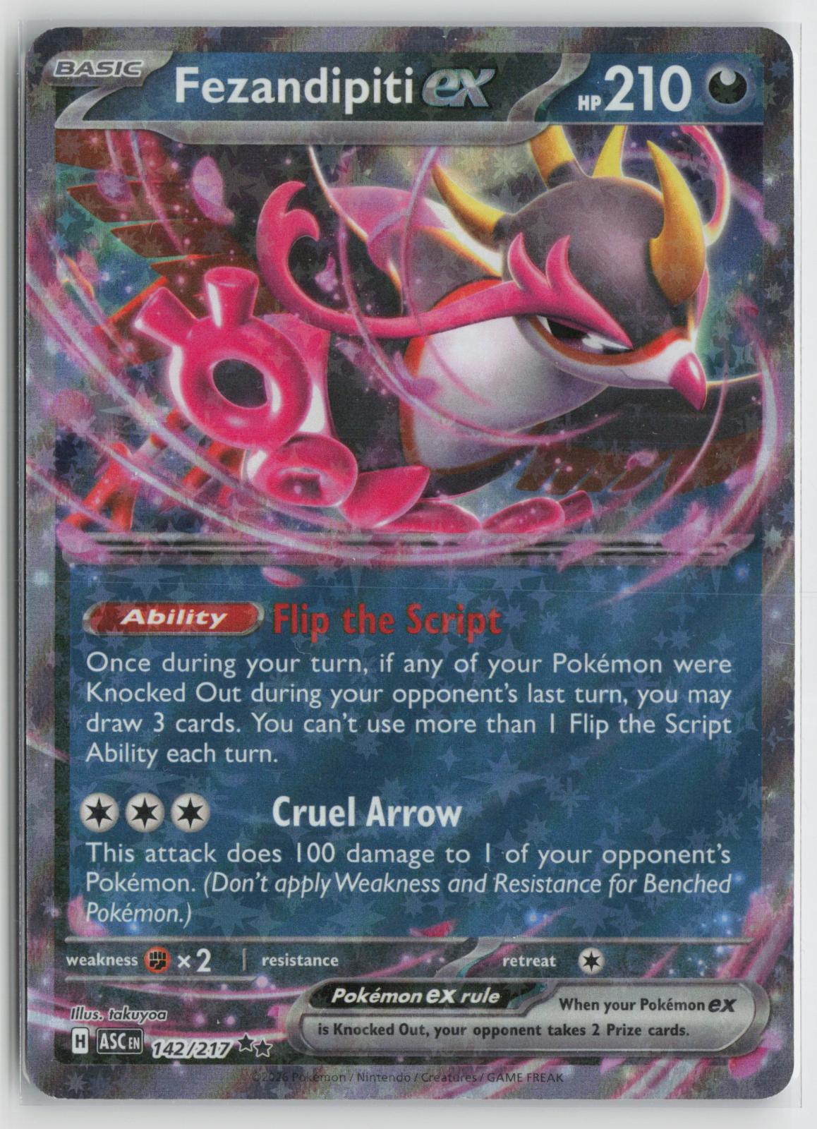 Fezandipiti ex 142/217 Double Rare Ascended Heroes Pokemon Holo NM