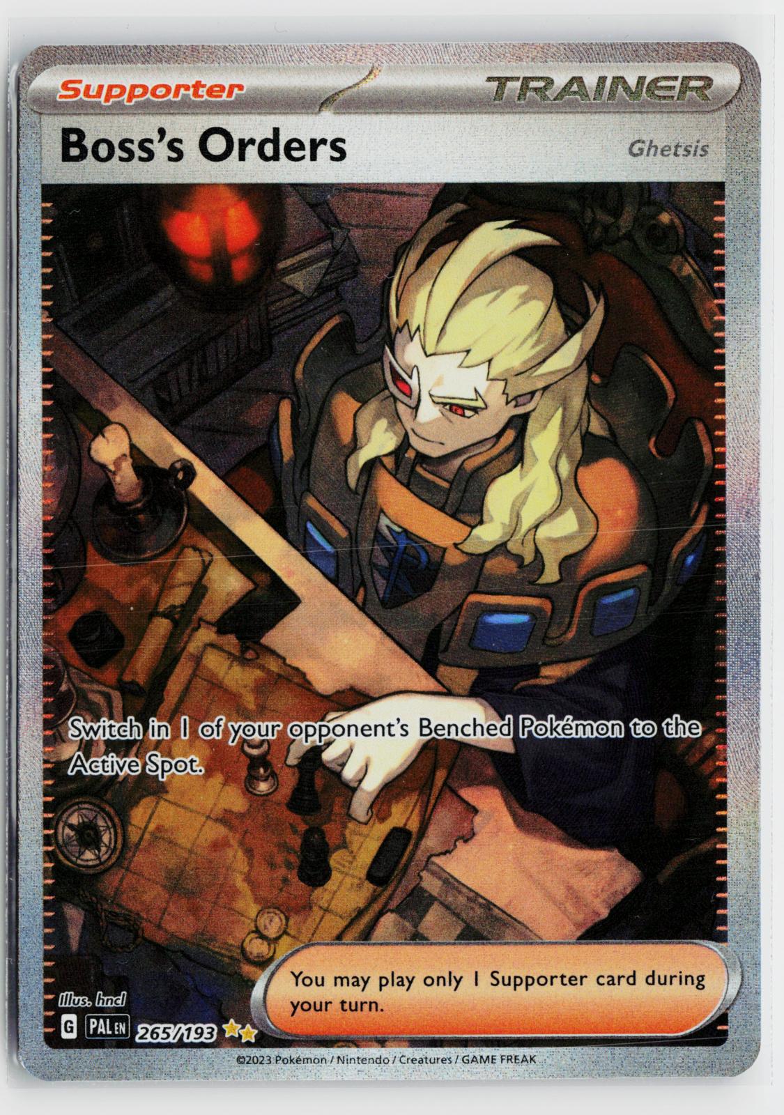 Boss's Orders (Ghetsis) 265/193 Paldea Evolved NM Holo Pokemon
