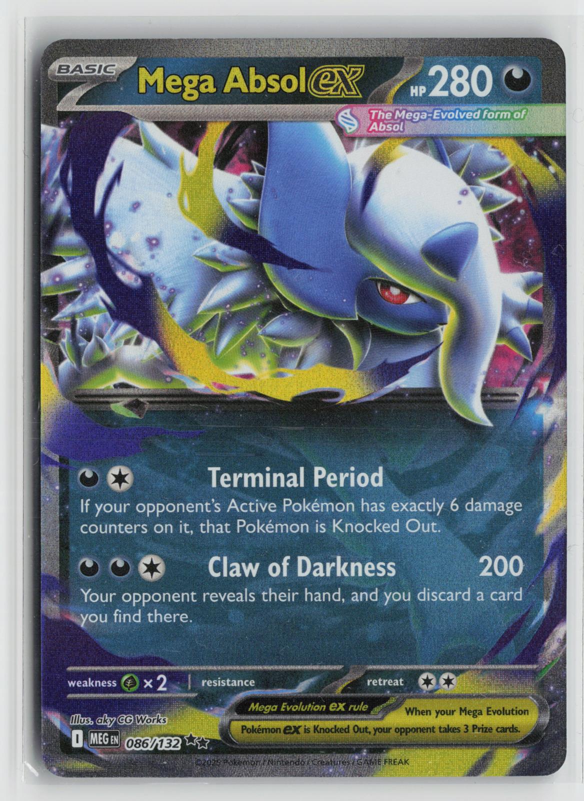 Mega Absol ex 086/132 Double Rare Mega Evolution Pokemon Holo NM