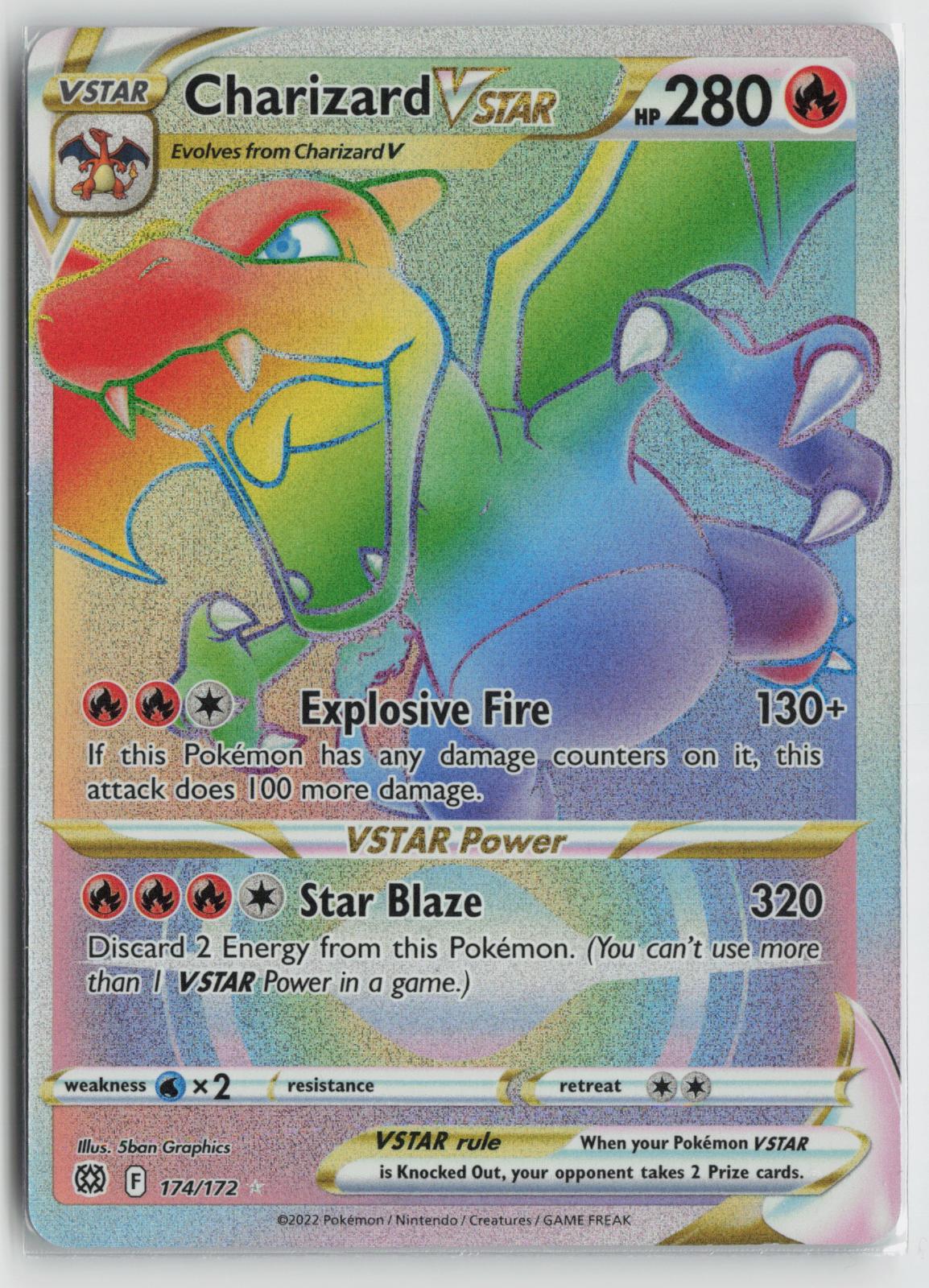 Charizard VSTAR 174/172 Rainbow Rare Brilliant Stars Pokemon Holo NM