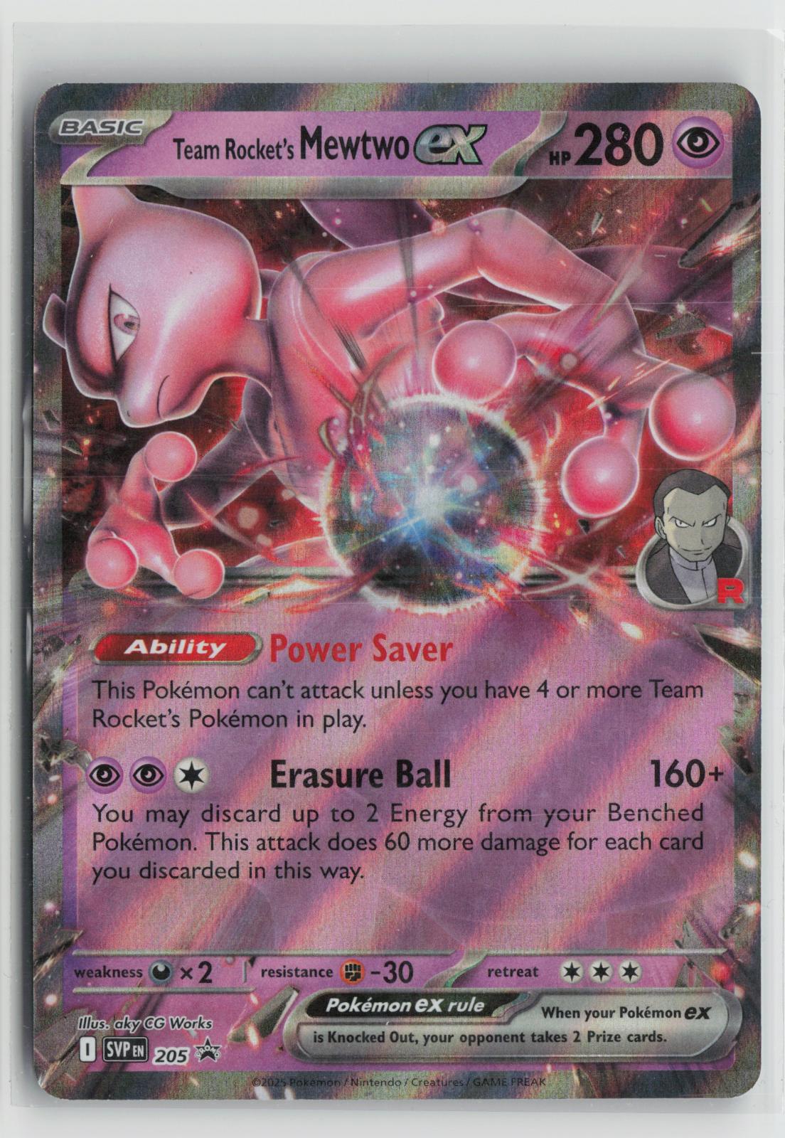 Team Rocket's Mewtwo ex 205 Holo Promo Scarlet & Violet Promo Pokemon NM