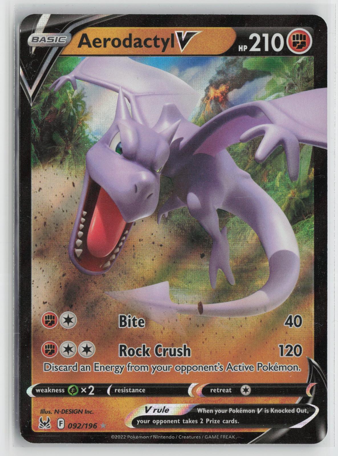 Aerodactyl V 092/196 Lost Origin NM Holo V Rare Pokemon