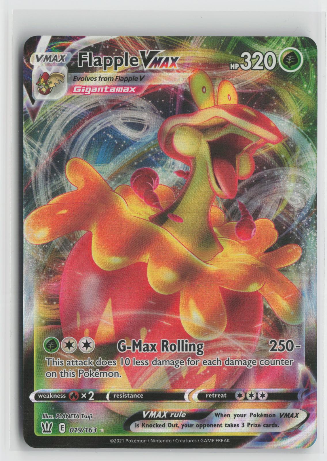 Flapple VMAX 019/163 Holo VMAX Rare Battle Styles Pokemon NM