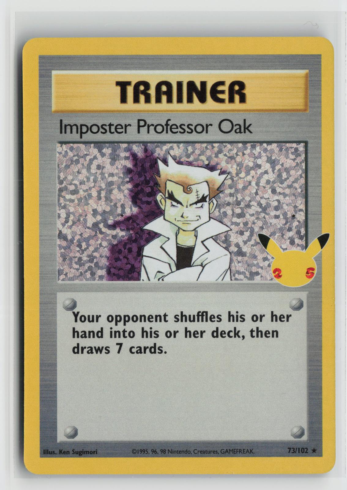 Impostor Professor Oak 73/102 Base Set Shadowless NM R Unlimited Pokemon