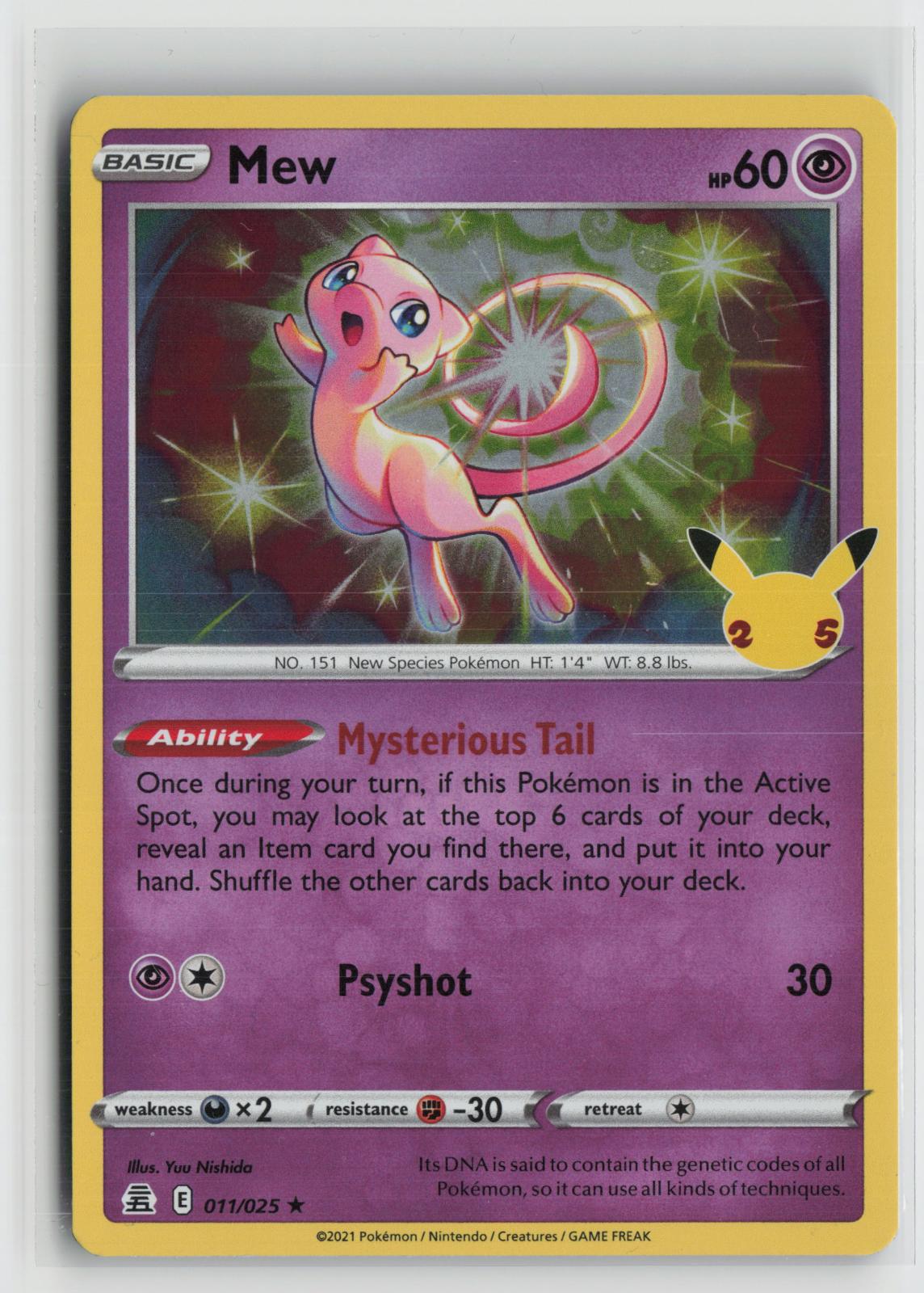 Mew 011/025 Holo Rare Celebrations Pokemon NM