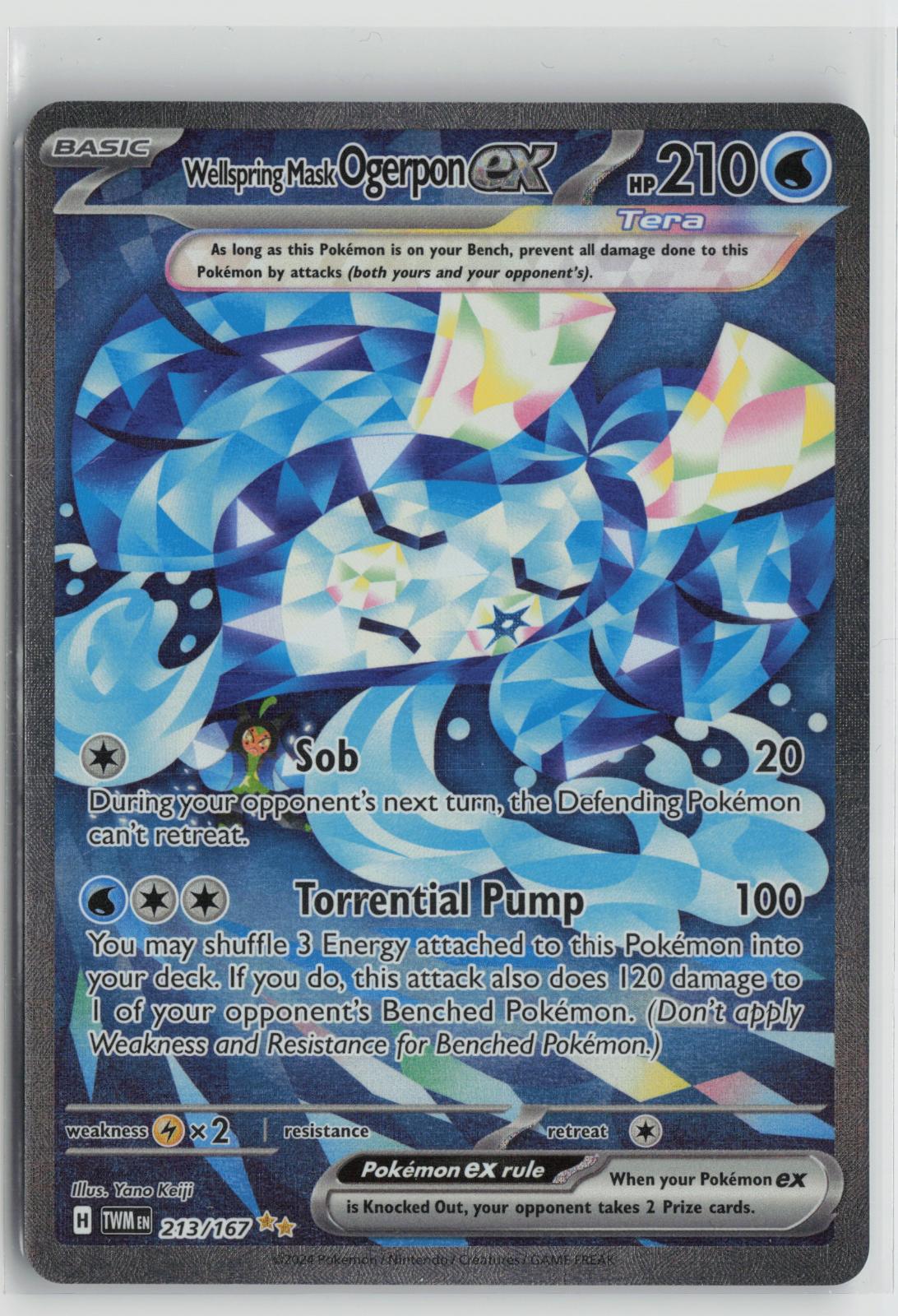 Wellspring Mask Ogerpon ex 213/167 Twilight Masquerade Pokemon Holo NM