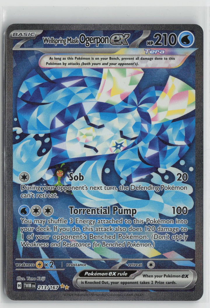 Wellspring Mask Ogerpon ex 213/167 Twilight Masquerade Pokemon Holo NM0