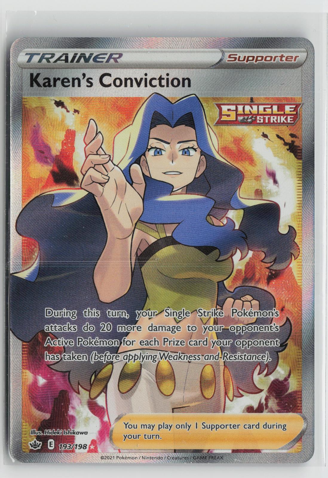 Karen's Conviction 193/198 Chilling Reign NM Ultra Rare Holo Pokemon