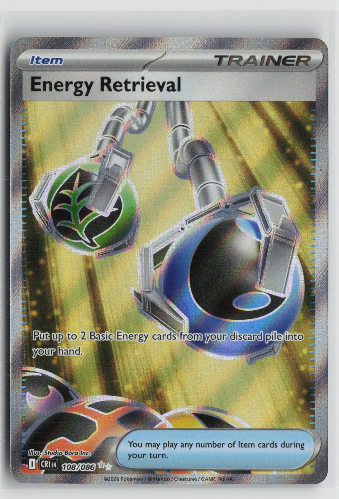 Energy Retrieval 108/086 Ultra Rare ME04: Chaos Rising Pokemon NM