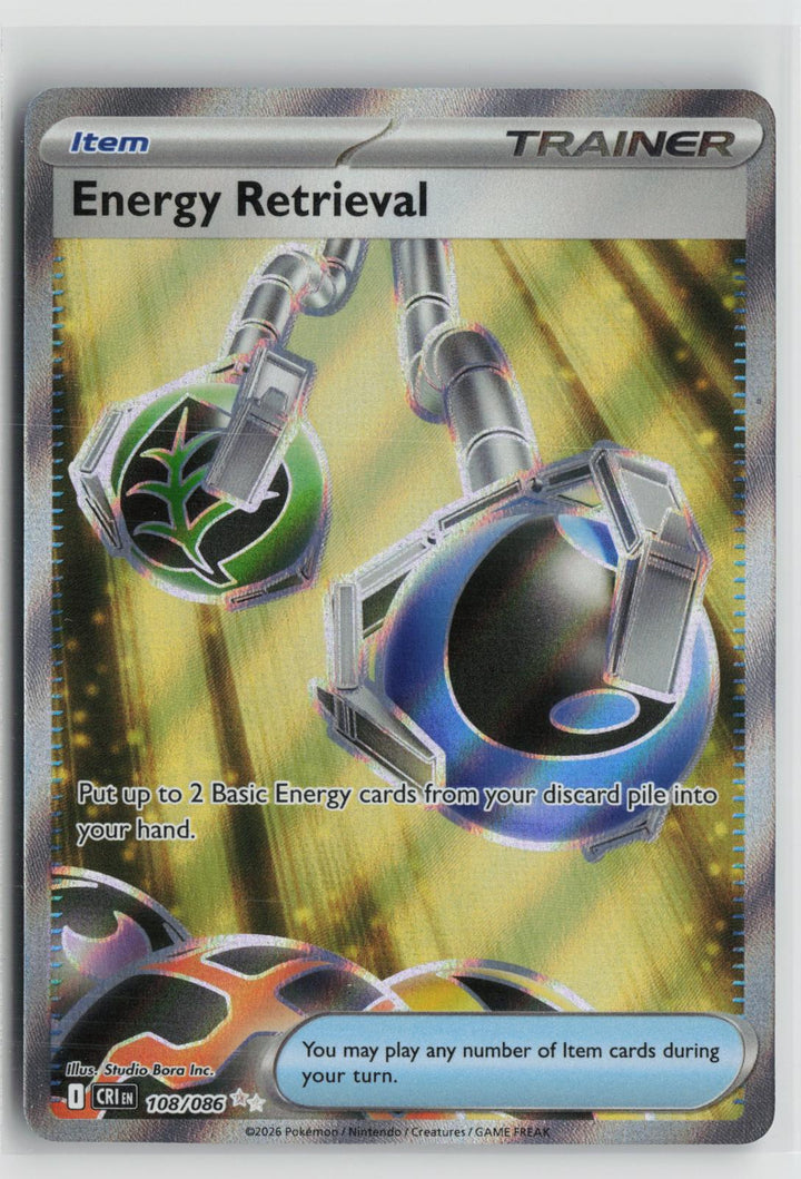 Energy Retrieval 108/086 Ultra Rare ME04: Chaos Rising Pokemon NM0