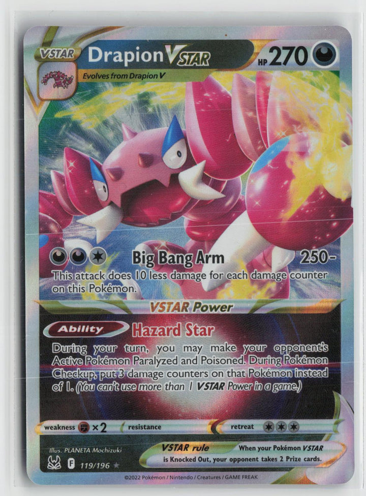 Drapion VSTAR 119/196 Holo VSTAR Rare Lost Origin Pokemon NM0