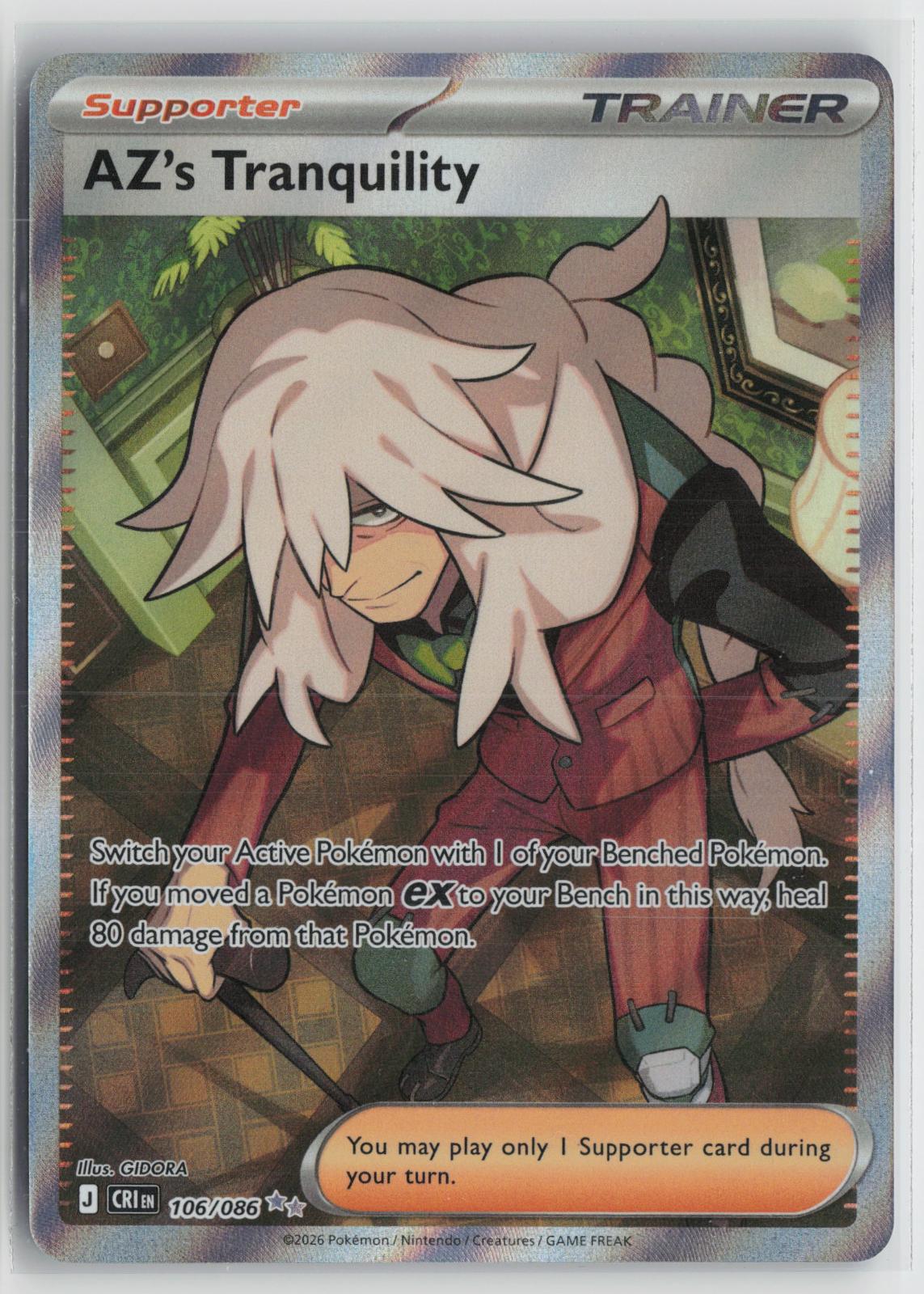 AZ's Tranquility 106/086 Ultra Rare Chaos Rising Pokemon Holo NM