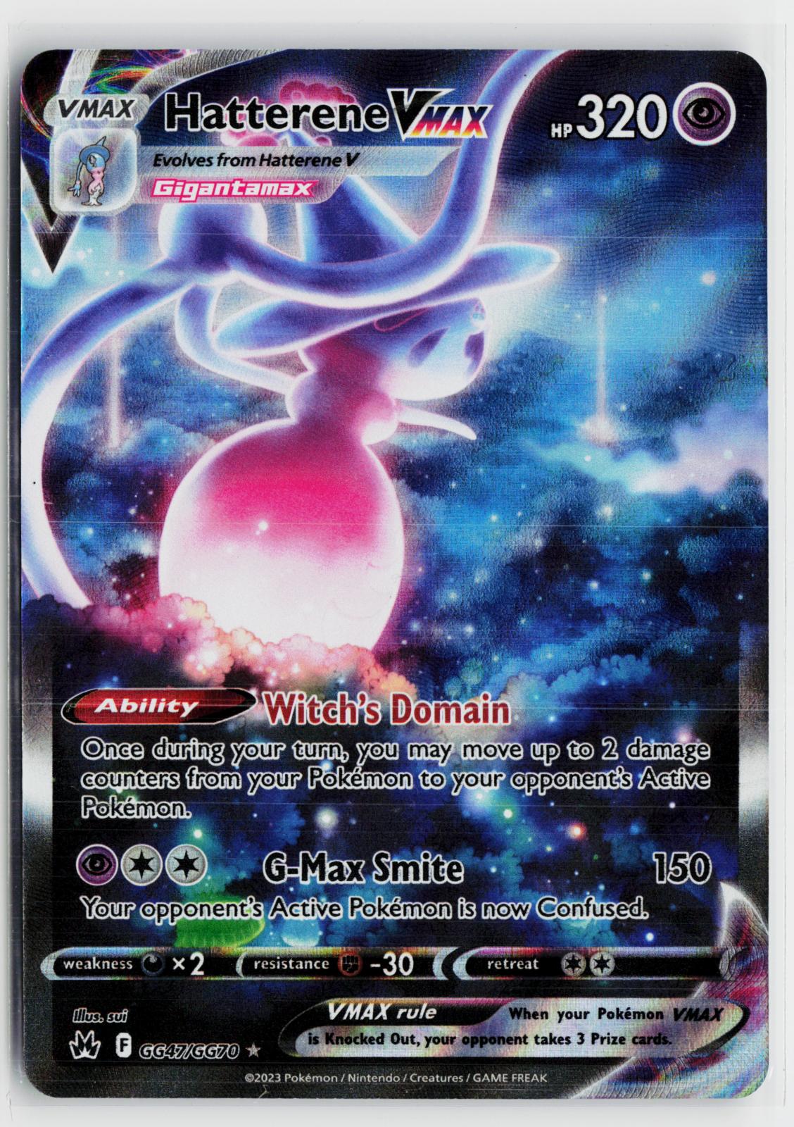 Hatterene VMAX GG47/GG70 Crown Zenith Galarian Gallery NM Holo VMAX Rare Pokemon