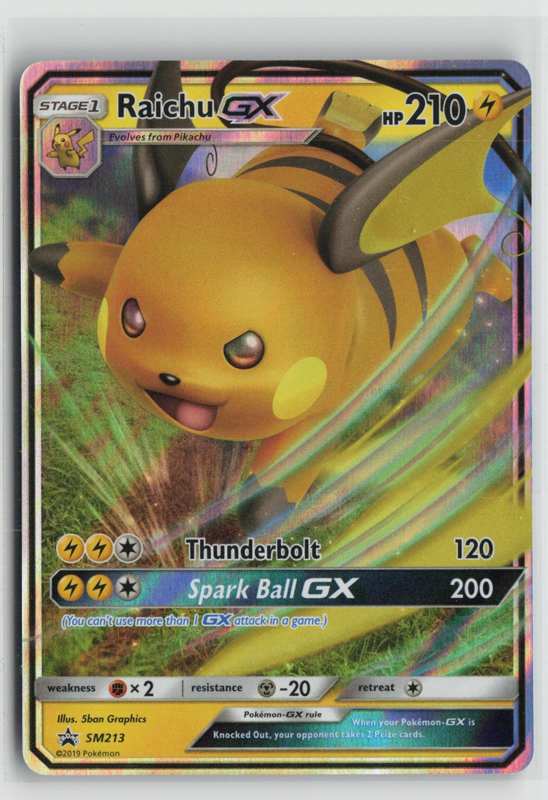 Raichu GX - SM213 Sun & Moon Promo NM Holo P Pokemon