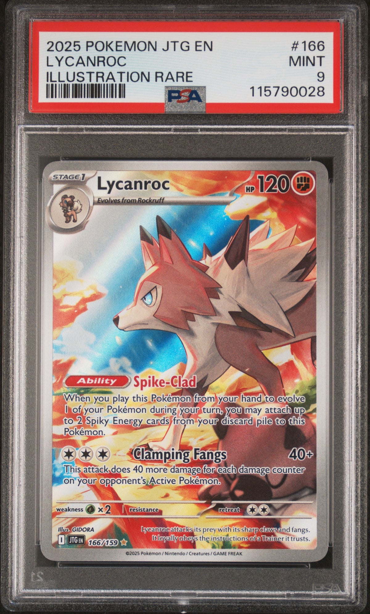 Lycanroc 166/159 Illustration Rare Jtg En-Journey Together Pokemon PSA 9